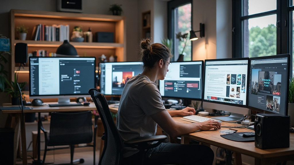 Professionele webdesign studio werkplek